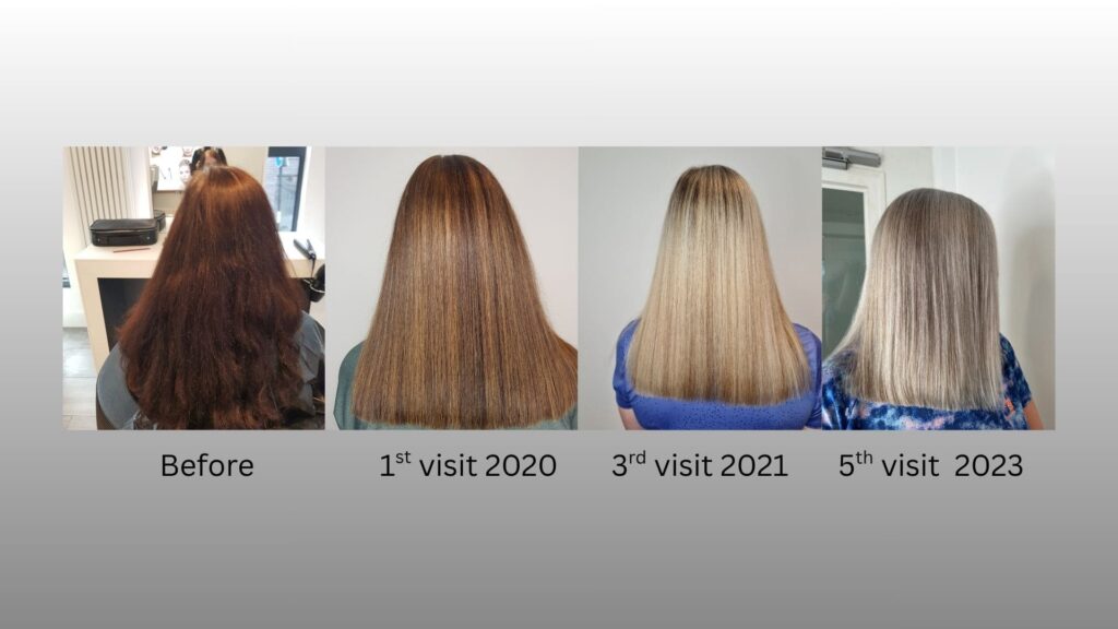 pictures of hair colour grey blending process 