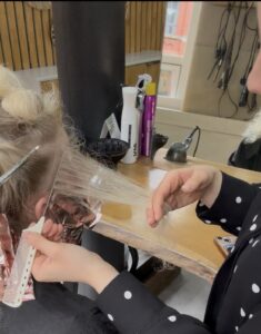 lady having highlights