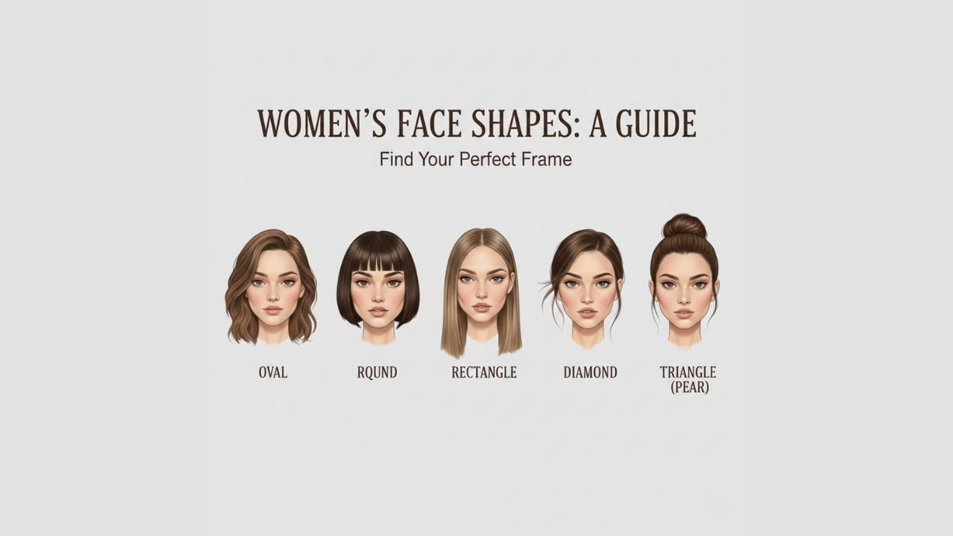 a banner showing illustrations of different women's face shapes