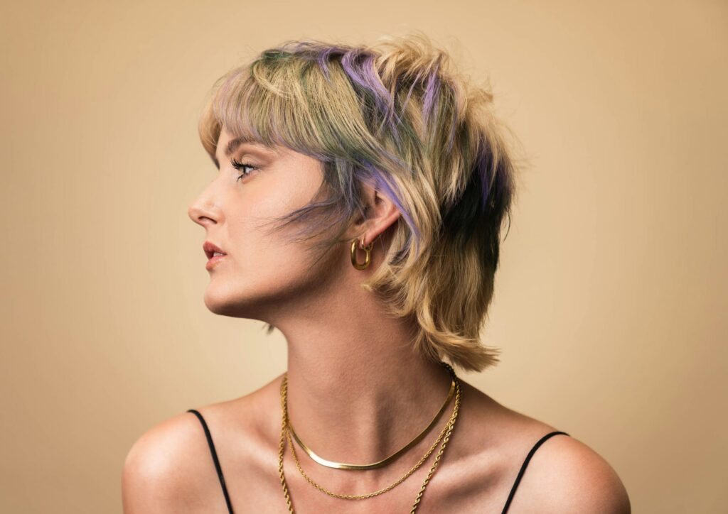 side profile of a lady with textured hair